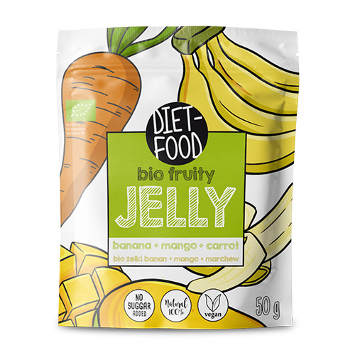 BIO Caramelle gommose alla frutta – banana, mango, carota, 50 g 